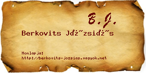 Berkovits Józsiás névjegykártya